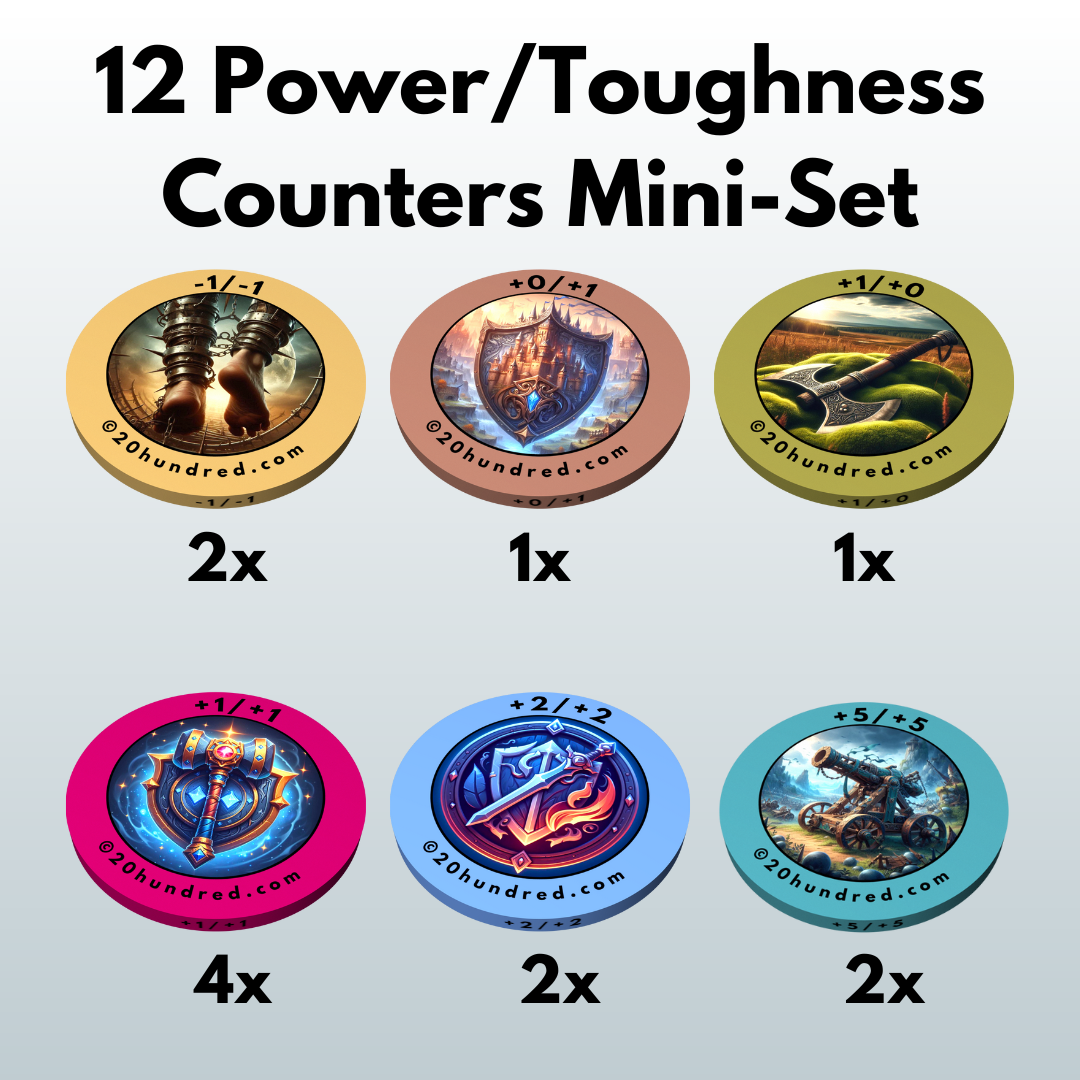 12 Power/Toughness Counters Mini Set for MTG